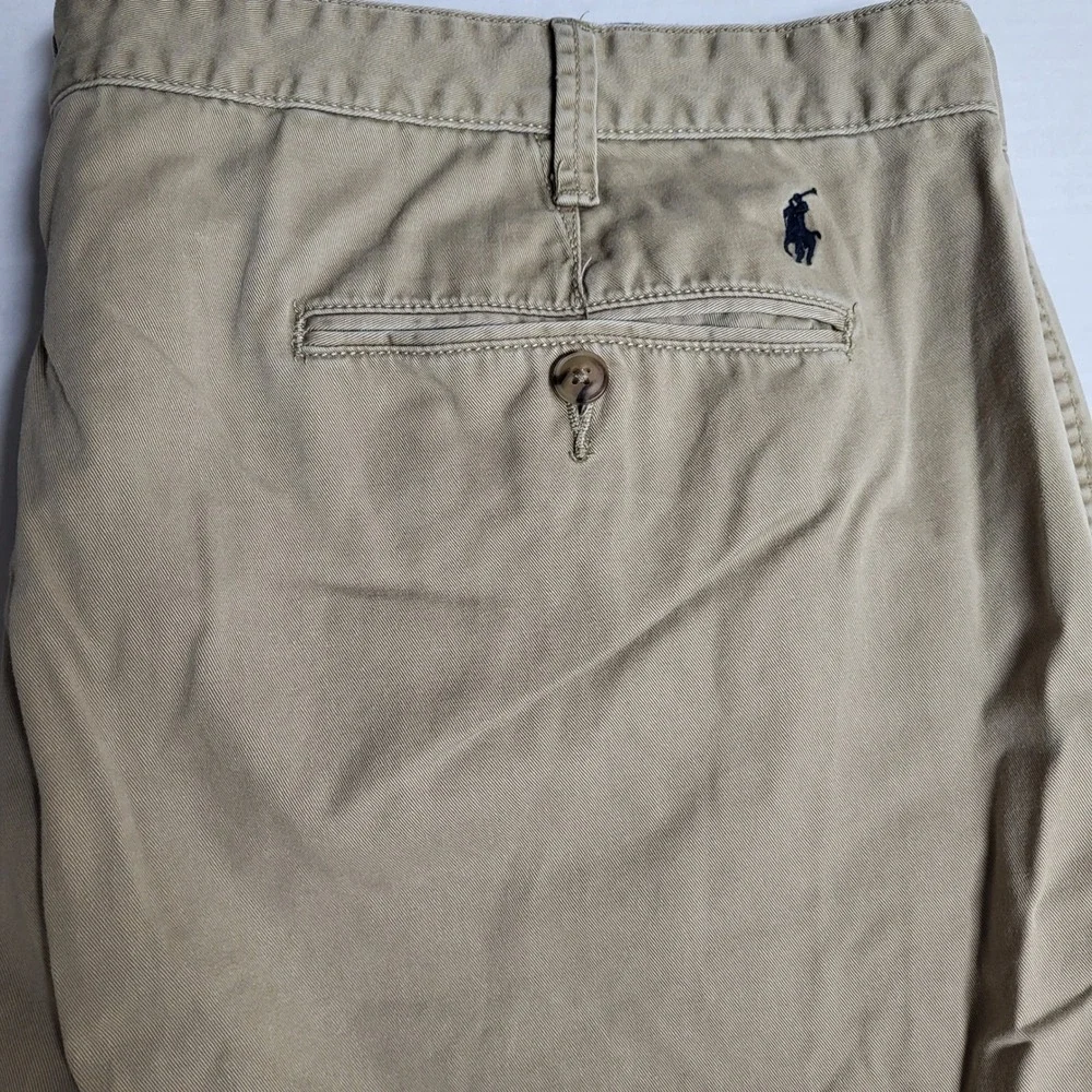Polo Ralph Lauren Men Classic Fit Tan Khaki Chino Shorts Size 46 46G 100% Cotton